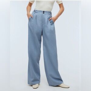 Madewell The Harlow Wide Leg High-Waist Pants in Stonewash Blue NWT Size 8